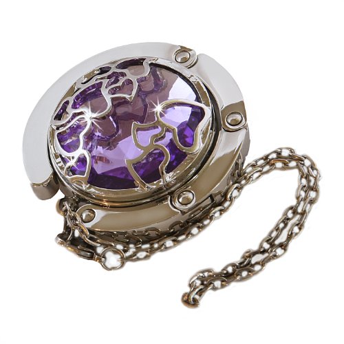 Purple Cosmic Hearts Folding Purse Hanger with FREE Gift Box by Small Goby Purple Cosmic Hearts Folding Purse Hanger with FREE Gift Box by Small Goby