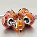 5 Deep Yellow Fliower Pattern Pandora Beads title=