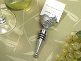 Silver Roses Place Card Holder Bottle Stopper (Set of 24) - Baby Shower Gifts & Wedding Favors