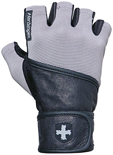Harbinger Men's Classic Wrist Wrap Glove with Leather Palm (Pair), Medium