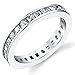 3MM Sterling Silver Princess Cut Cubic Zirconia CZ Wedding Engagement Eternity Band Ring
