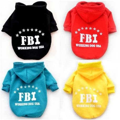 FBI Pet Dog Cat Cotton Hoodie Sweater Coat With Hat.