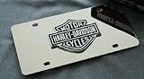 Harley Davidson Black/chrome Logo on Chrome License Plate