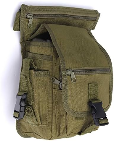 Beau678 Thigh Pack Waist Belt Polyester Fabric Drop Leg Bag For Motorcycle Outdoor Bike Cycling (Army green)