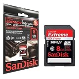 Sandisk Extreme 8GB HD Video Photo SDHC Memory Card for Canon PowerShot SD4 ....