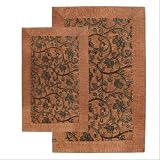 Brown Floral Bath Mat Set Brown Floral Bath Mat Set