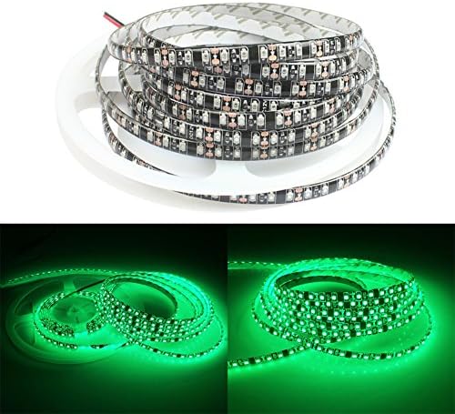 MIYIOLE Green DC 12V Flexible LED Strip Lights, LED Tape,600 Units 3528 LEDs, Waterproof Light Strips, 5M Length, Black PCB