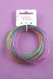 Card of 12 glitter coloured gummy bangles