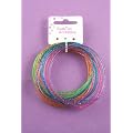 Card of 12 glitter coloured gummy bangles