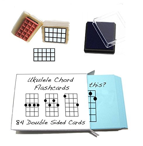 Beginner Ukulele Gift Pack (Chord Flashcards and Ukulele Chord Stamp and Pad)