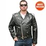 Motorcycle Jackets - Mens Basic Leather Motorcycle Jacket MJ402
