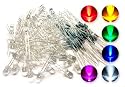 5mm Assorted Clear LED with 1/4 W Resistors (6 Colors, Pack of 60)