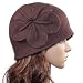Vintage Large Flower Wool Cloche Bucket Hat - Various Color