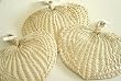 12 Natural Raffia Hand Fans Party Favors