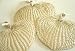 12 Natural Raffia Hand Fans Party Favors