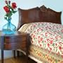 Roses In The Snow ~ Red White Floral Cottage King Duvet Cover