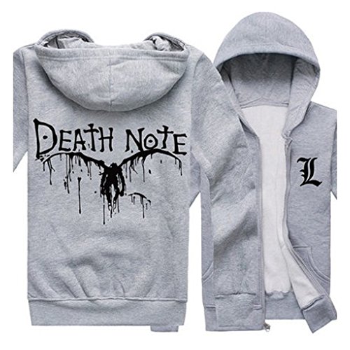 DEATH NOTE Lawliet Logo Print Long Sleeve Hoodies Coat Cosplay