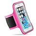 iPhone 7 Plus Armband, GreatShield FIT Neoprene Stretchable Arm Holder Sports Case for Running Workouts with Key Slot for Apple iPhone 7 Plus (Pink)
