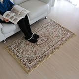 なかね家具 トルコ製玄関マット pels071 クラシックデザイン 8133 ベージュ70×120