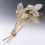 Swarovski Crystal Golden Butterfly April Birthstone Brooch