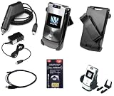 ACCESSORIES COMBO BUNDLE KIT - BELT CLIP HOLSTER + CAR CHARGER + TRAVEL HOME WALL CHARGER + CAR MOUNT PHONE HOLDER + ANTENNA BOOSTER + USB DATA CABLE for MOTOROLA MOTORAZR V3XX