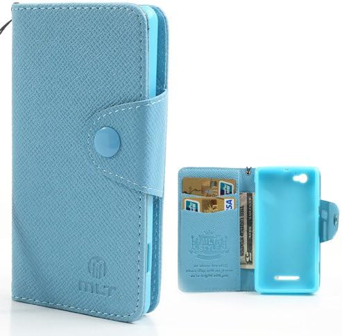 Smays M Leather Protective Case for Sony Xperia M C1904 C1905 C2004 C2005 (Blue)
