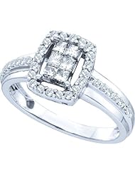 0.50CTW PRINCESS ROUND DIAMOND LADIES INVISIBLE RING