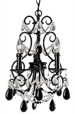 Progress Lighting P4614-131 / P8731-01 Midnight Waltz Mini Candle Chandelier in Black Lacquer with O