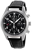 IWC Classic Pilot ChronoAutomatic Steel Black Mens Watch IW371701