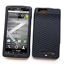 Motorola DROID X Xtreme MB810 (Verizon) Skin Case Protector Soft Silicone "Basket Weave Texture Grip" Black