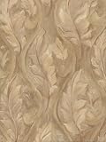 Almond Faux Leaf Toss Wallpaper