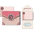 Pink Flower Polka Dot Punch Studio Purse Pocket 75-Page mini notepad