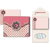 Pink Flower Polka Dot Punch Studio Purse Pocket 75-Page mini notepad