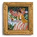 Young Lady with Parasol - Gold Frame Magnet with pop-out easel (2-3/4