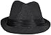 Simplicity Woven Trilby Short Brim Straw Fedora Hat Black L/XL