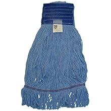 Zephyr HC/Blend Blue 4-Ply Yarn  Health Care Loop Mop Head with 5" Mesh Wide Band (Pack of 12)