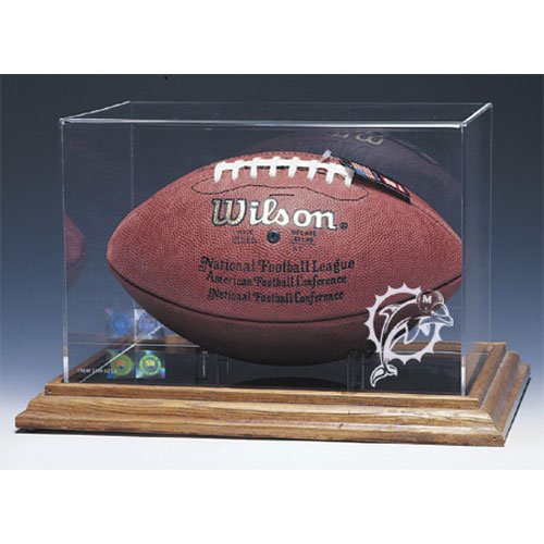 Miami Dolphins Nfl Football Display Case (Wood Base) lowest price Miami Dolphins Nfl Football Display Case (Wood Base) lowest price