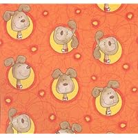 Happy Dog on Orange Fleece Throw Blanket