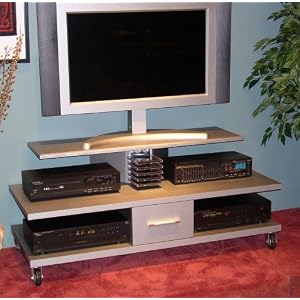 4D Concepts TV DVD Cart with Casters, Silver by 4D Concepts