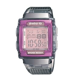 CASIO Limited Edition Baby-G Square Silver Digital Watch with Pink Accents. Model: BG180SG-8