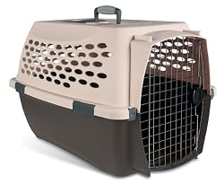 Petmate 21276 Kennel Cab Fashion Pet Carrier, Intermediate, Moss Bank/Coffee Grounds