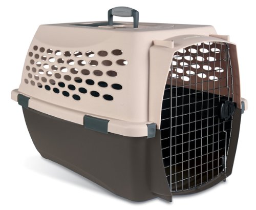 Petmate 21276 Kennel Cab Fashion Pet Carrier, Intermediate, Moss Bank/Coffee Grounds