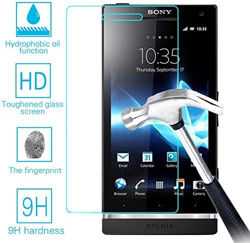 Sony Xperia S LT26i Tempered Glass Screen Protector Guard,Bubble-free Anti-Scratch Ultra Clear 9H Premium Tempered Glass 0.26mm HD Screen Protector Film for Sony Xperia S LT26i