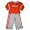 Mish Mish - Toddler Boys Long Sleeved Pant Set, Orange, Grey (Size 2)