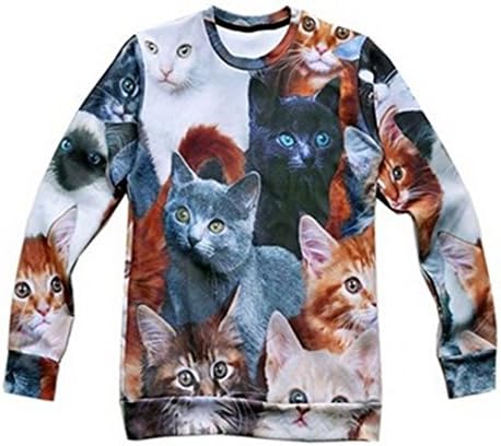 Unisex Sweater Cat Variety Nice Beautiful Pullover Sweatshirt T Shirts (L)