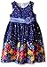 American Princess Girls' White Multi Falling Floral Shantung Dress