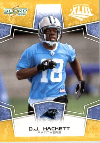 2008 Score SuperBowl Gold Parallel Edition Football Card - (Limited to 800 Made) # 48 D.J. Hackett WR - Carolina Panthers / in Protective Screw Down Display Case