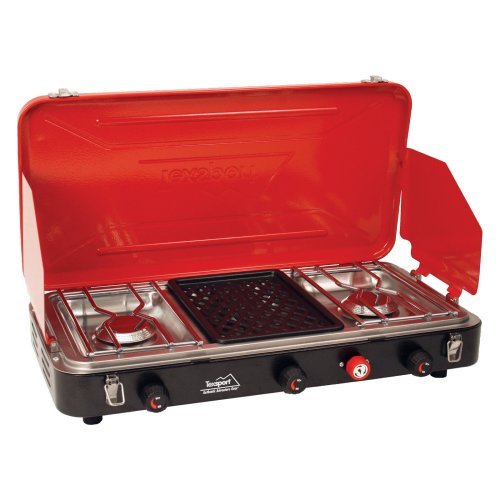 Texsport High Output Dual Burner Piezo Igniter Propane Stove Grill (Green)