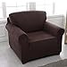 Bluecookies Stretch Arm Chair Slipcover Easy Fit Elastic Fabric Couch Cover Protector Chocolate