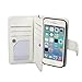 iPhone 5 5S Case, xhorizon TM Premium Leather Folio Case [Wallet Function] [Magnetic Detachable] Fashion Wristlet Lanyard Hand Strap Purse Soft Flip Book Style Multiple Card Slots Cash Compartment Pocket with Magnetic Closure Case Cover Skin ZA5 for iPhone 5/5S - White